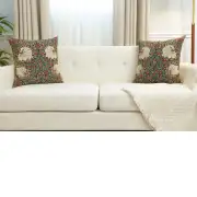 Pimpernel Green/Red Belgian Sofa Pillow Cover | Close Up 5