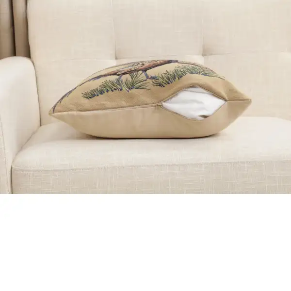 Pheasants Facing Right Belgian Cushion Cover - 18 in. x 18 in. Cotton by Charlotte Home Furnishings Inc | Close Up 4