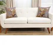 Forest Stag Grey Belgian Sofa Pillow Cover | Close Up 5