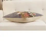 Forest Fox Grey Belgian Sofa Pillow Cover | Close Up 3