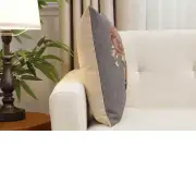 Forest Deer Grey Belgian Sofa Pillow Cover | Close Up 2