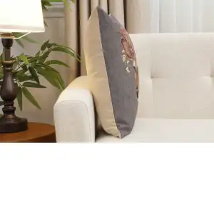 Forest Deer Grey Belgian Cushion Cover - 18 in. x 18 in. Cotton by Charlotte Home Furnishings Inc