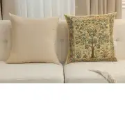 Tree Of Life Light Belgian Cushion Cover - 18 in. x 18 in. Cotton by William Morris