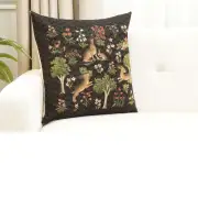 Forest Rabbit Family Belgian Sofa Pillow Cover | Close Up 1