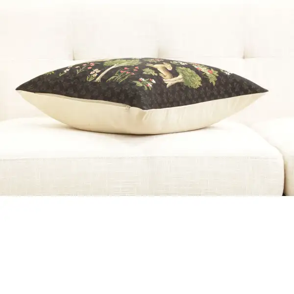 Forest Rabbit Family Belgian Cushion Cover - 18 in. x 18 in. Cotton by Charlotte Home Furnishings Inc | Close Up 3