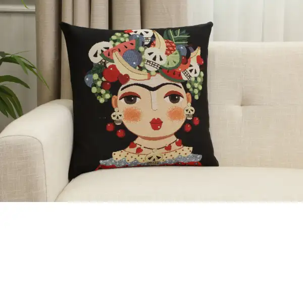 Mexicalli Black Cushion Cover | Close Up 1