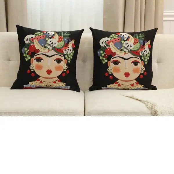 Mexicalli Black Cushion Cover | Close Up 5