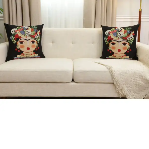 Mexicalli Black Cushion Cover | Close Up 5