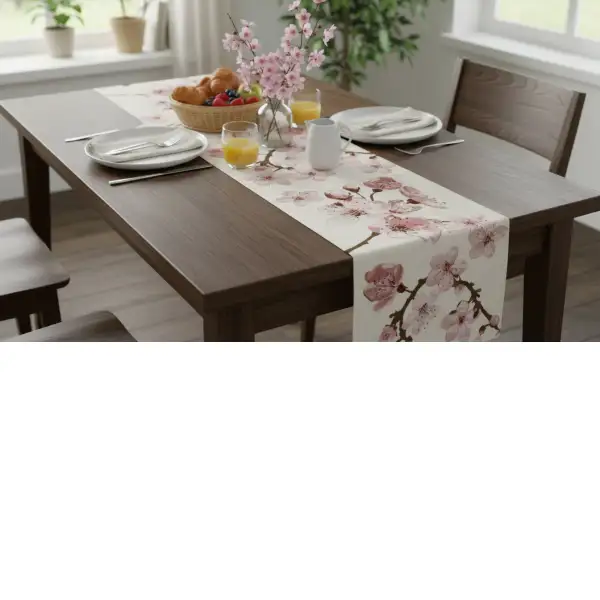 Cherry Blossom White Decorative Table Mat | Life Style 1
