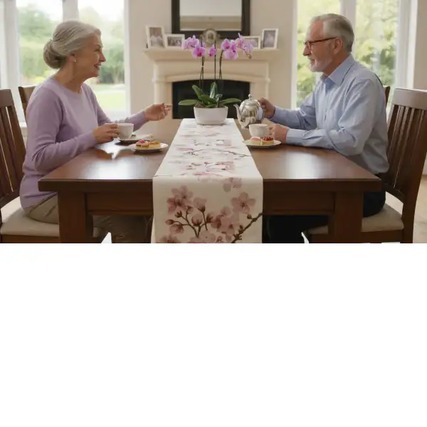 Cherry Blossom White Decorative Table Mat | Life Style 2