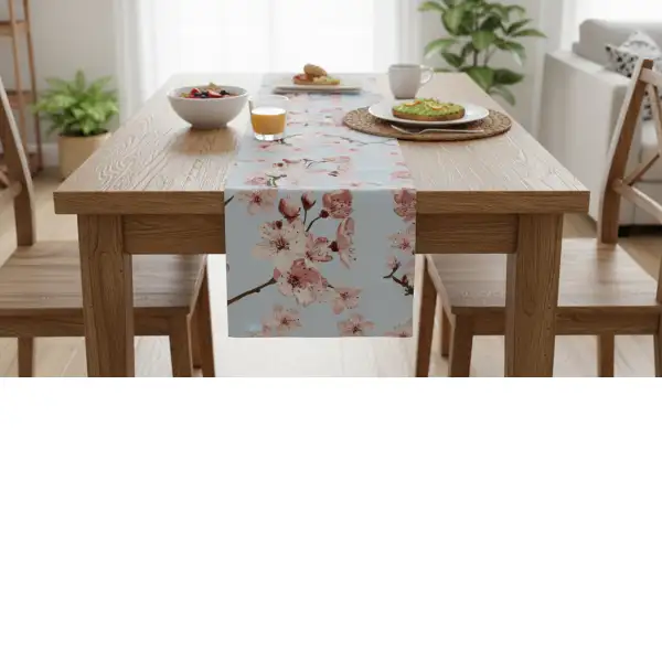 Cherry Blossom Blue Decorative Table Mat | Life Style 2