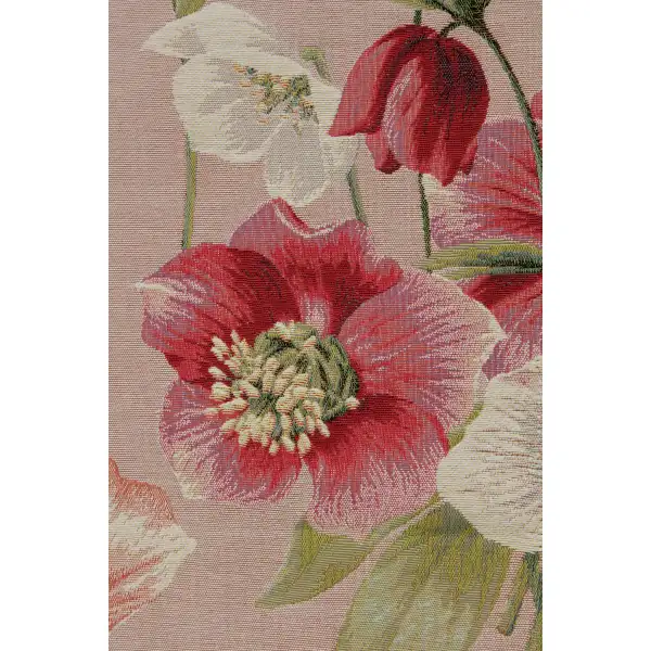 Hellebores Pink Runner Decorative Table Mat | Close Up 1