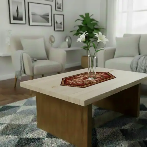 Aubusson Red Small Decorative Table Mat | Life Style 1