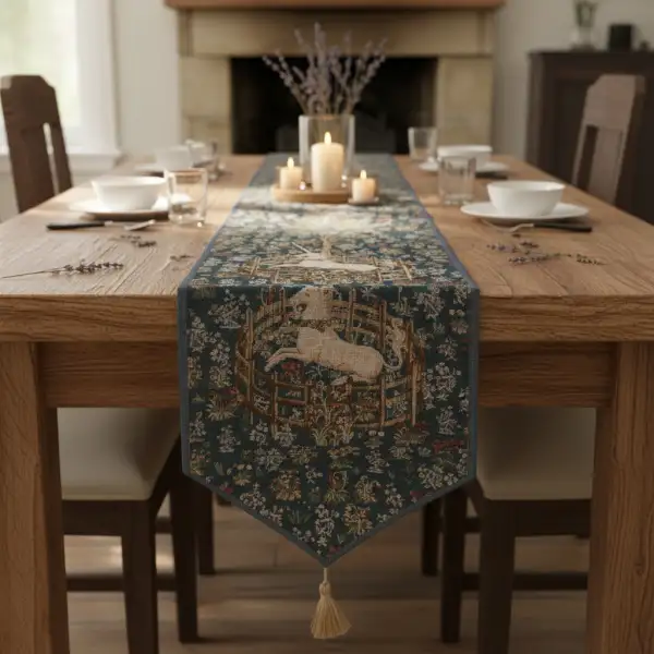 Licorne Captive Bleu Large Decorative Table Mat | Life Style 1