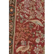 Tree and Birds in Red French Wall Tapestry | Close Up 1