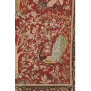 Tree and Birds in Red French Wall Tapestry | Close Up 3