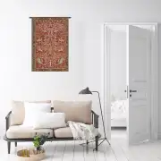 Tree and Birds in Red French Wall Tapestry | Life Style 1