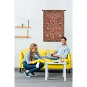 Tree and Birds in Red French Wall Tapestry | Life Style 2