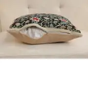 Fleur de Morris Black Belgian Couch Pillow | Close Up 4