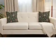 Fleur de Morris Black Belgian Couch Pillow | Close Up 5