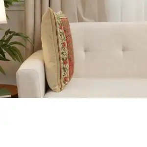 Tree Of Life Red I Belgian Cushion Cover - 18 in. x 18 in. Cotton by Charlotte Home Furnishings Inc