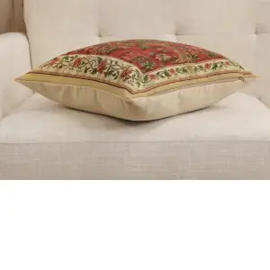 Tree Of Life Red I Belgian Cushion Cover - 18 in. x 18 in. Cotton by Charlotte Home Furnishings Inc