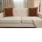 Tree of Life Red I Belgian Sofa Pillow Cover | Close Up 5