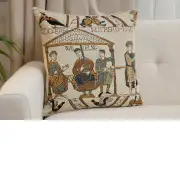Bayeux Banquet Feast Belgian Sofa Pillow Cover | Close Up 1