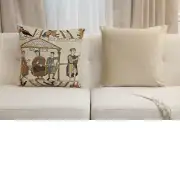 Bayeux Banquet Feast Belgian Sofa Pillow Cover | Close Up 5