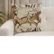 Bayeux Battle of Hastings Belgian Sofa Pillow Cover | Close Up 1