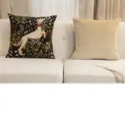 Medieval Hound Leaping Belgian Sofa Pillow Cover | Close Up 5