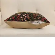 Medieval Rabbit with Flowers Running Belgian Sofa Pillow Cover | Close Up 4