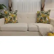Citrons Large Belgian Sofa Pillow Cover | Close Up 5