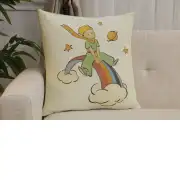 The Little Prince on a Rainbow Belgian Sofa Pillow Cover | Close Up 1