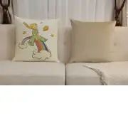 The Little Prince on a Rainbow Belgian Sofa Pillow Cover | Close Up 5