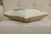 The Little Prince with a Fox on the Moon Belgian Sofa Pillow Cover | Close Up 3