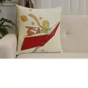 The Little Prince Reading a Book Belgian Sofa Pillow Cover | Close Up 1