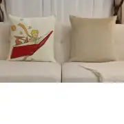 The Little Prince Reading a Book Belgian Sofa Pillow Cover | Close Up 5