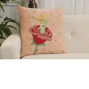 The Little Prince Standing on a Rose Belgian Sofa Pillow Cover | Close Up 1