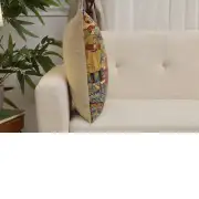 Les Vendanges Large Belgian Sofa Pillow Cover | Close Up 2