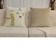 The Little Prince and Birds Belgian Sofa Pillow Cover | Close Up 5
