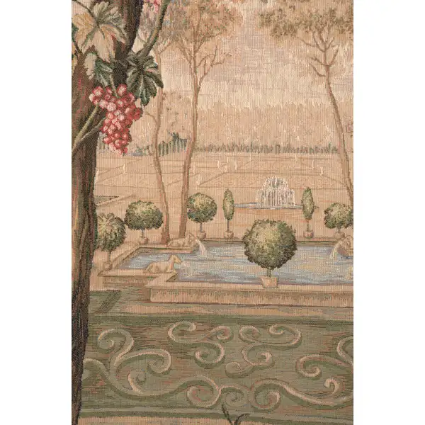 Verdure Fontaine Carree French Wall Tapestry - 58 in. x 58 in. Cotton/Viscose/Polyester by Charlotte Home Furnishings | Close Up 2