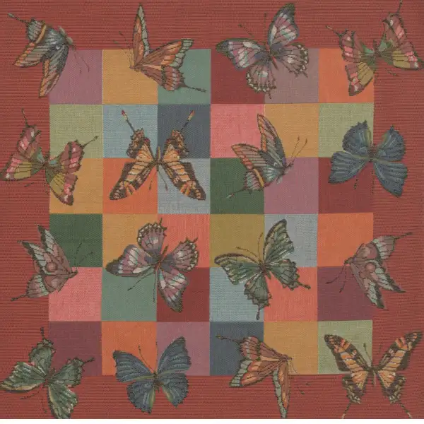 Butterflies 1 Cushion - 19 in. x 19 in. Wool/cotton/others by Charlotte Home Furnishings | Close Up 1