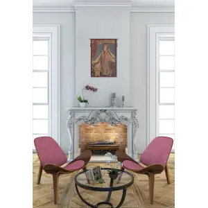 Dame Au Chien I French Wall Tapestry - 19 in. x 29 in. Cotton/Viscose/Polyester by Charlotte Home Furnishings Inc