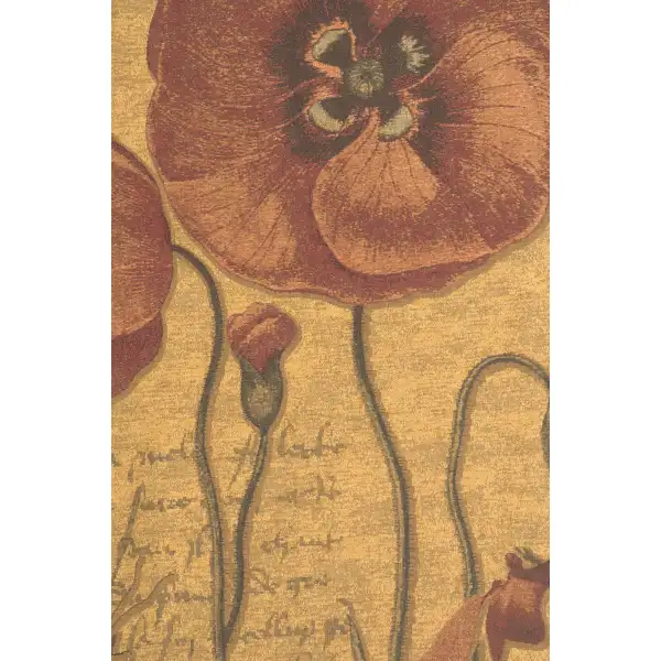 Flanders Poppies III Belgian Tapestry | Close Up 1