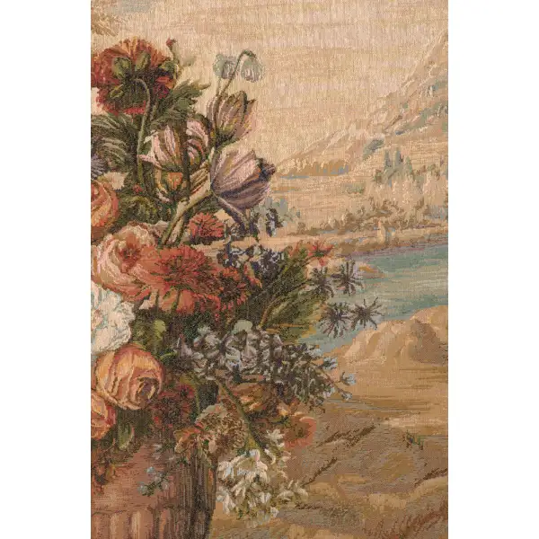 Bouquet Au Drape Fontaine with People French Wall Tapestry | Close Up 1