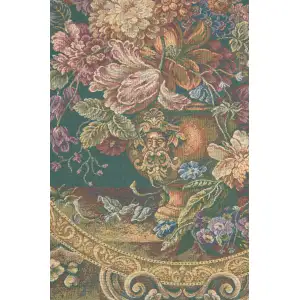 Floral Composition In Vase Green Italian Tapestry - 11 in. x 14 in. Cotton/Viscose/Polyester by Charlotte Home Furnishings Inc