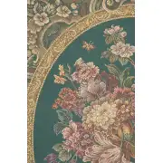 Floral Composition in Vase Green Italian Tapestry | Close Up 2