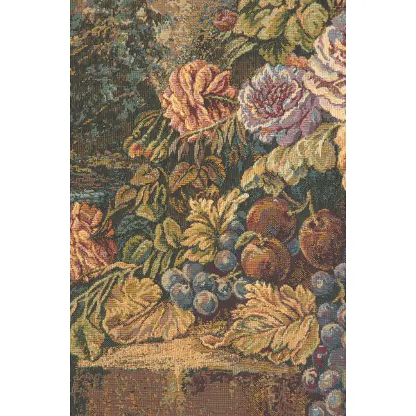Bouquet With Grapes Italian Tapestry - 40 in. x 26 in. Cotton/Viscose/Polyester by Charlotte Home Furnishings | Close Up 1