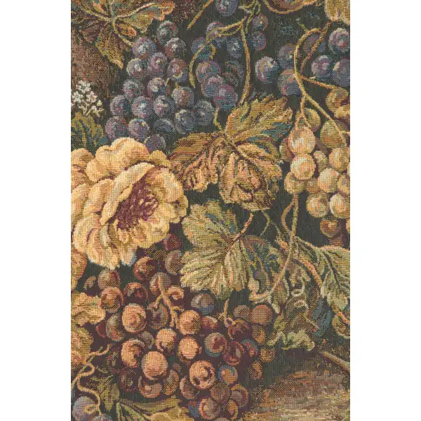 Bouquet With Grapes Italian Tapestry - 40 in. x 26 in. Cotton/Viscose/Polyester by Charlotte Home Furnishings | Close Up 2